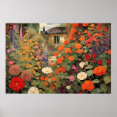 Tijdloos  huisje olieverfschilderij poster (Voorkant)