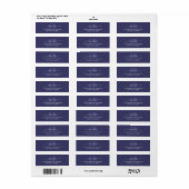 Tijdloos - Indigo Blauw Monogram Adreslabel Etiket (Full Sheet)
