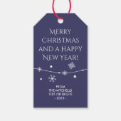 Tijdloos - Indigo Blue Christmas Photo Gift Labels Cadeaulabel (Voorkant)