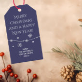 Tijdloos - Indigo Blue Christmas Photo Gift Labels Cadeaulabel