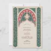 Tijdloos kanten effect bruiloft art nouveau stijl kaart (Voorkant)