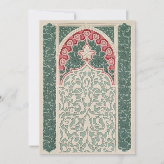 Tijdloos kanten effect bruiloft art nouveau stijl kaart (Achterkant)