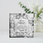 Tijdloos Kanten Frame Foto QR Code Huwelijk RSVP (Staand voorkant)