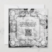 Tijdloos Kanten Frame Foto QR Code Huwelijk RSVP (Achterkant)