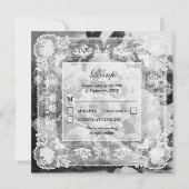 Tijdloos Kanten Frame Foto QR Code Huwelijk RSVP (Voorkant)