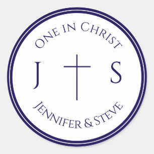 Tijdloos katholiek monogram ronde sticker