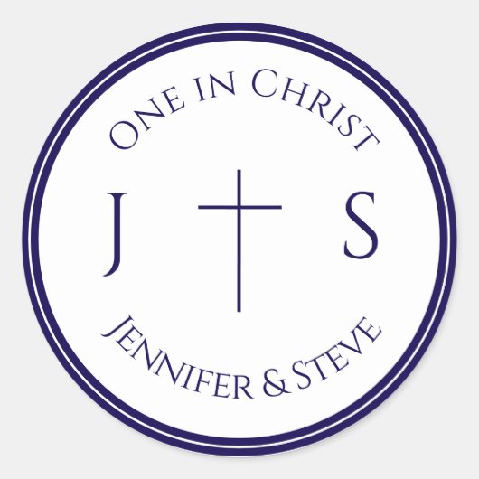 Tijdloos katholiek monogram ronde sticker (Voorkant)