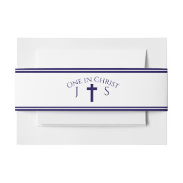 Tijdloos katholiek monogram uitnodigingen wikkel