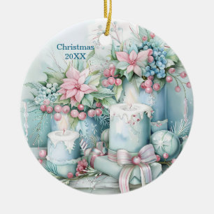 Tijdloos kerstcadeau – Vintage Pastel Design Keramisch Ornament