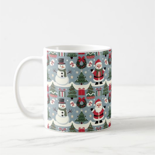 Tijdloos kerstpatroon Collectie Koffiemok (Links)