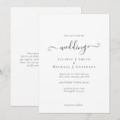 Tijdloos klassiek wit tekst alleen bruiloft kaart (Voorkant / Achterkant)