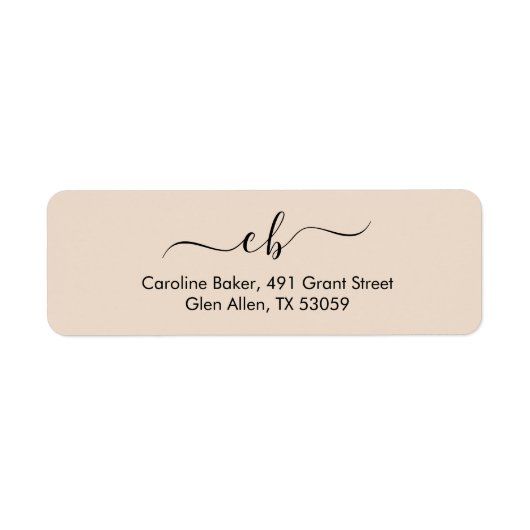 Tijdloos — label voor lettertypeadres in pastelivo (Voorkant)