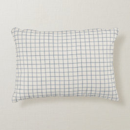 Tijdloos leisteenblauw ruitenpatroon accent kussen