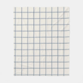 Tijdloos leisteenblauw ruitenpatroon fleece deken