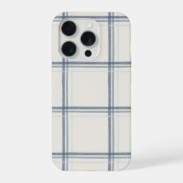 Tijdloos leisteenblauw ruitpatroon iPhone 15 pro case