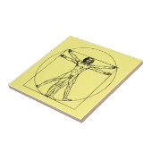 Tijdloos Leonardo da Vinci Kunstwerk Vitruviaans M Tegeltje (Zijkant)