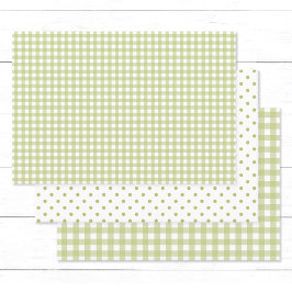 Tijdloos licht groene gingham check polka dots inpakpapier vel