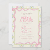 Tijdloos lint bruidsdouche uitnodiging (Voorkant)