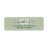 Tijdloos — Misty Sage Monogram Adreslabel Etiket (Voorkant)