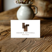 Tijdloos modern architecturaal logo op wit visitekaartje