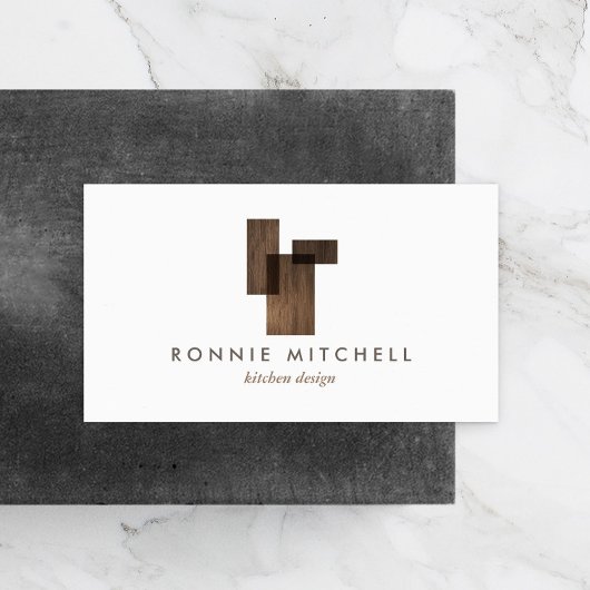 Tijdloos modern architecturaal logo op wit visitekaartje
