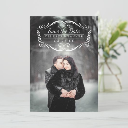 Tijdloos | Moderne Klassieke Foto Save the Date (Staand voorkant)