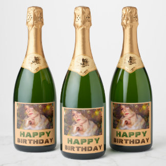 Tijdloos moment verjaardag sparkling wijnetiket