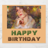 Tijdloos moment verjaardag sparkling wijnetiket (Enkel label)