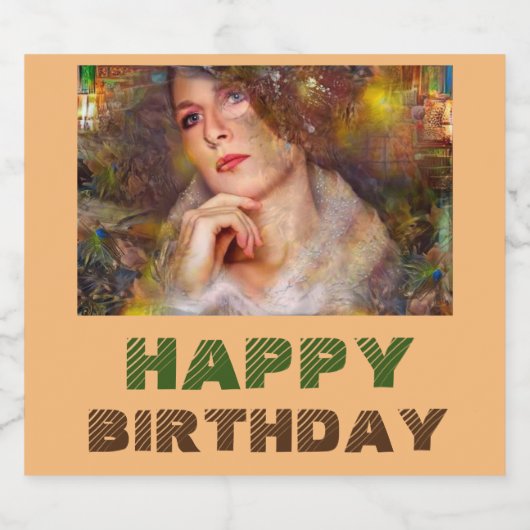 Tijdloos moment verjaardag sparkling wijnetiket (Enkel label)