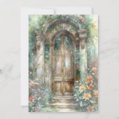 Tijdloos Monogram, Aardgroen en Blush Wedding Kaart (Achterkant)