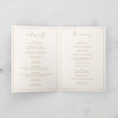 Tijdloos Monogram Ivoor en Elegante Trouw  Programma (Binnen)