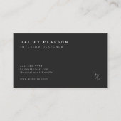 Tijdloos monogram: moderne elegantie in zwart visitekaartje (Voorkant)