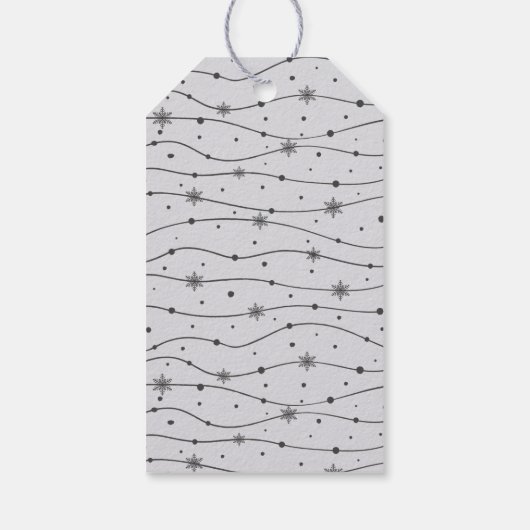 Tijdloos - Moonlit Grey - Snowflake Gift Labels Cadeaulabel (Achterkant)