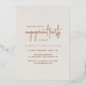 Tijdloos Neutraal Beige Elegant Engagement Party Folie Uitnodiging (Voorkant)