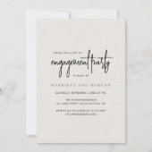 Tijdloos Neutraal Beige Elegant Engagement Party Kaart (Voorkant)