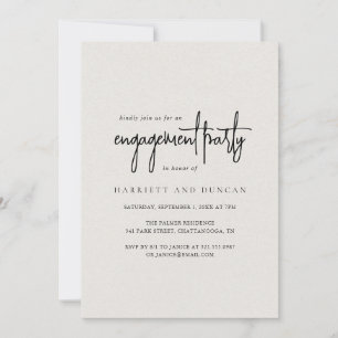 Tijdloos Neutraal Beige Elegant Engagement Party Kaart