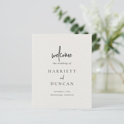 Tijdloos Neutraal Beige Elegant Trouwprogramma (Staand voorkant)