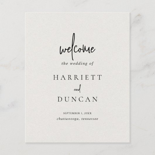 Tijdloos Neutraal Beige Elegant Trouwprogramma (Voorkant)