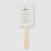 Tijdloos Neutraal Beige Elegant Trouwprogramma Handwaaier (Voorkant)