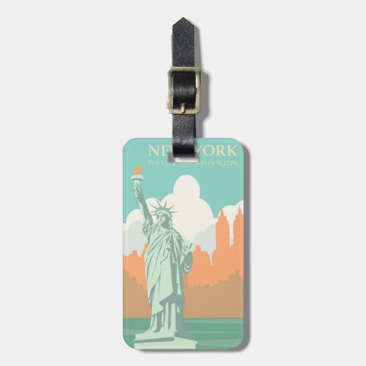 Tijdloos New York: Vrijheidsbeeld in de stad Bagagelabel (Voorkant verticaal)