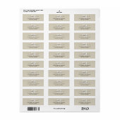 Tijdloos - off white monogram adreslabel etiket (Full Sheet)