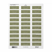 Tijdloos - Olive Monogram Adreslabel Etiket (Full Sheet)