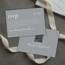 Tijdloos Oud Geld Grijs Trouwen QR RSVP Kaartje