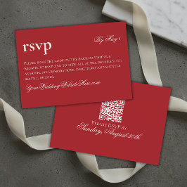 Tijdloos Oud Geld Rood Trouwen QR RSVP Kaartje