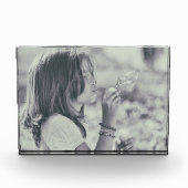 Tijdloos paardenbloem moment - zwart en wit fotoblokken (Voorkant)