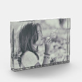 Tijdloos paardenbloem moment - zwart en wit fotoblokken (Links)