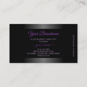 Tijdloos Paarse Zwart Wit Verloop en Logo Visitekaartje (Achterkant)