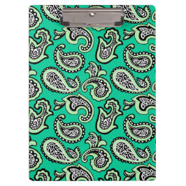 Tijdloos paisley op een groene achtergrond klembord