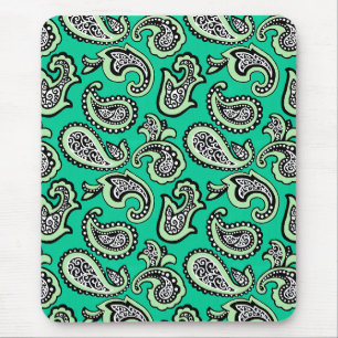 Tijdloos paisley op een groene achtergrond muismat