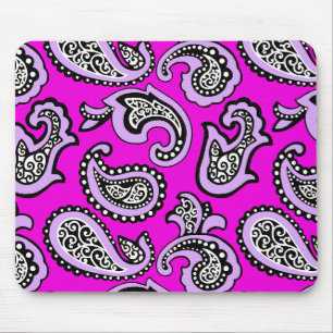 Tijdloos paisley op een hete roze achtergrond muismat